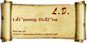 Lápossy Diána névjegykártya